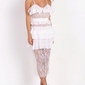 For Love & Lemons White Lace Dress